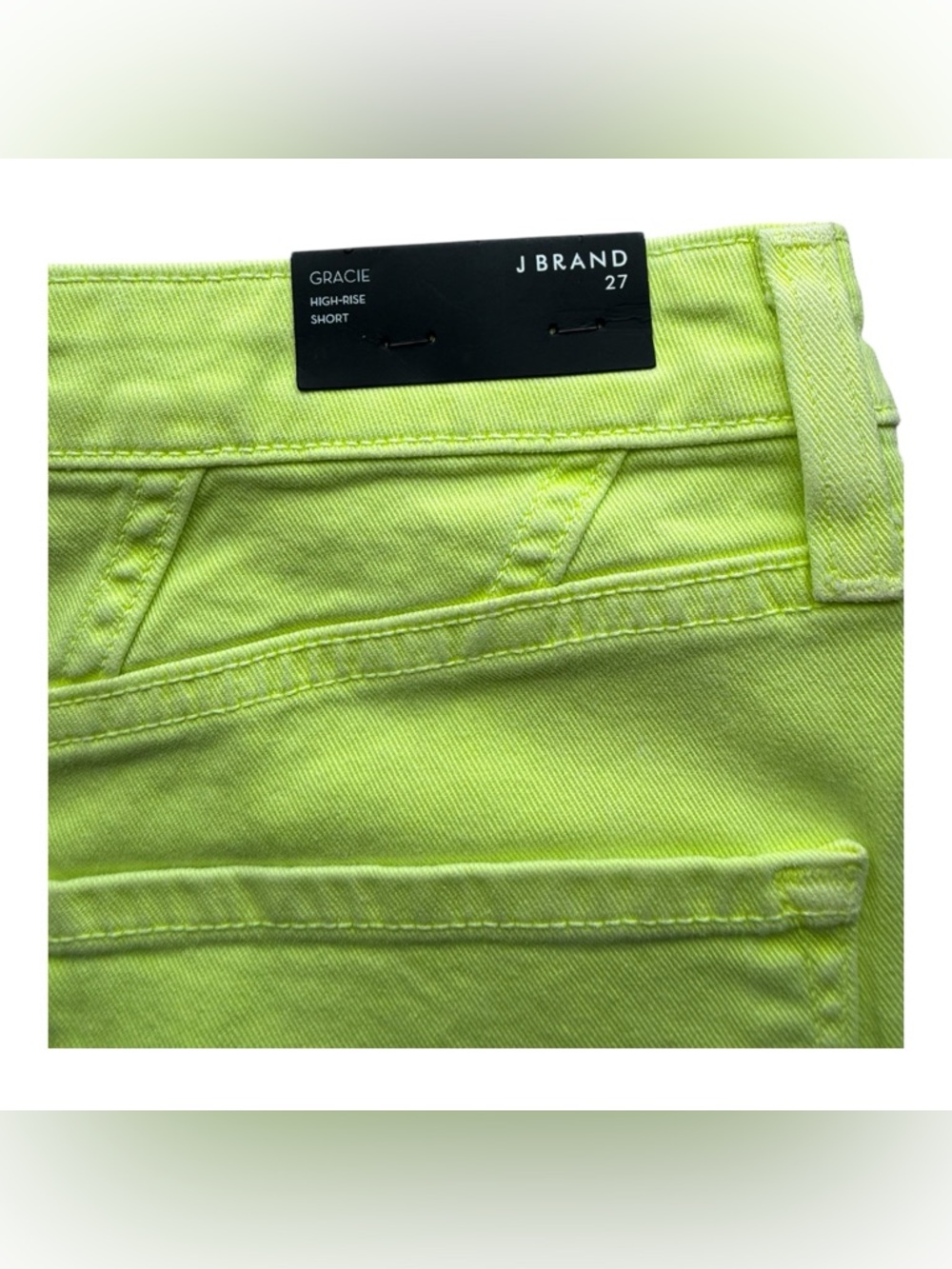 J BRAND SHORTS | Gracie High - Rise |  27 (4) | NWT | Neon / Highlighter Yellow - Picture 7 of 8